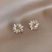 Elegant and Exquisite Opal Petal Circle Stud Earrings For Woman 2020 New Classic Jewelry Luxury Party Girl's Unusual Earrings