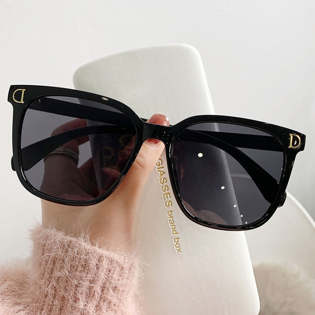 Fashion Oversized Sunglasses Woman Brand Designer Square Female Big Frame Gradient Shades