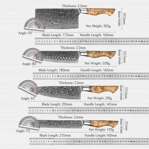Kitchen Knife Set 67 Layers Damascus Japanese Steel Knives Accessories Professional Cooking Tools