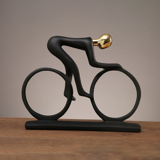 Bicycle Statue Cyclist Sculpture Modern Abstract Art Athlete Home Decor New Room Decoration