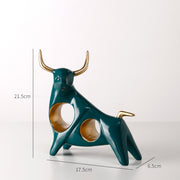 ERMAKOVA Cattle Statue Ox Home Decor Living Room Bull Sculpture Wine TV Cabinet Ornament Crafts Abstract Animal Figurine