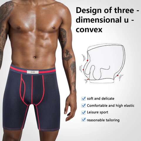 Ropa interior de algodón para hombre de invierno, calzoncillos tipo bóxer alargados deportivos para hombre, bolsa de soporte completo transpirable elástica abierta