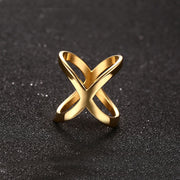 Stainless Steel Modern Wrap Wide Ring for Women Geometric Finger Statement Ring Party Layered Chic Jewelry