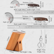 Professional Full 7 PCS Set German 1.4116 Stainless Steel Best Kitchen Knives