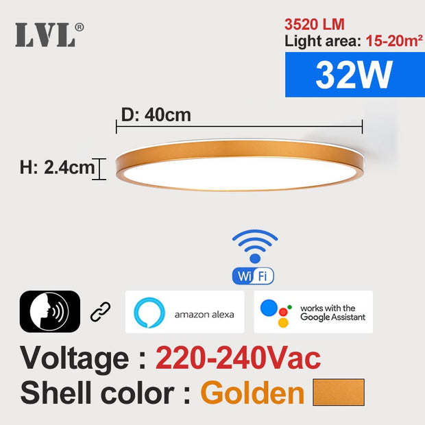 LED Smart Panel Light WiFi App Voice Control Work With Google Home Alexa Echo Ultrathin Surface Mounting LED Panel