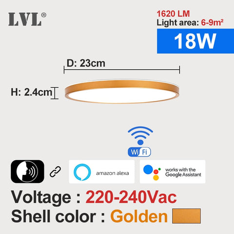 LED Smart Panel Light WiFi App Voice Control Work With Google Home Alexa Echo Ultrathin Surface Mounting LED Panel