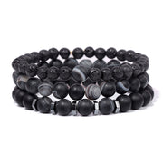 Men Bracelet Set Labradorite Hematite Bracelet Lava Tiger Eye Wrap Charm Bracelet Energy Protection Wristbands Pulsera Hombre