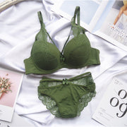 Lencería sujetador ropa interior sección sexy tamaño transpirable encaje push up sujetador y panty conjunto