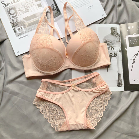 Lencería sujetador ropa interior sección sexy tamaño transpirable encaje push up sujetador y panty conjunto
