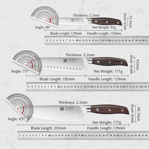 Professional Full 7 PCS Set German 1.4116 Stainless Steel Best Kitchen Knives