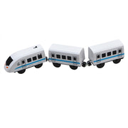 Juego de juguetes de tren eléctrico para niños, juguete con ranura fundida a presión, apto para vías de tren de madera estándar