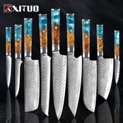 Damascus Premium Knives 1-9 PCS Japanese Kitchen Knife Set VG10 Steel Core Ultra-Sharp Professional Chef Full Tang Handle