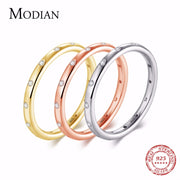 New Style Solid 925 Sterling Silver Simple Fashion Female Engagement Finger Ring Jewelry Stackable Classic For Women