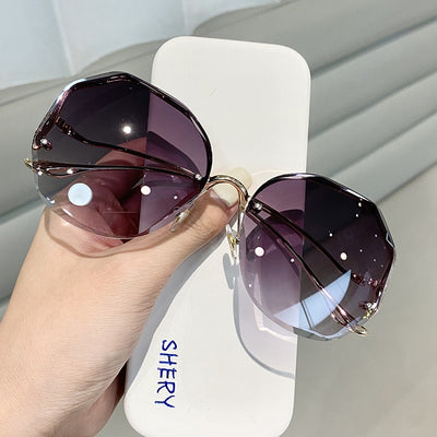 Rimless Fashion Sunglasses Women Tide Luxury