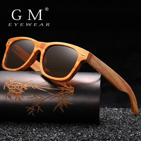 GM Natural Wood Sunglasses Polarized Wooden Sunglasses UV400 Sunglasses Bamboo Wooden Sunglasses Brand With Wooden Box S8171