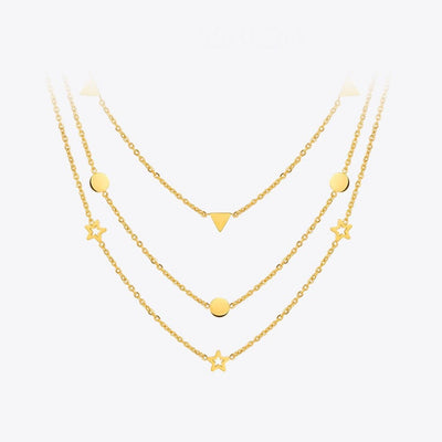 Enfashion Geometric Triangle Circle Star Choker Necklace Gold color Necklaces Pendants Stainless Steel Necklace Women chocker
