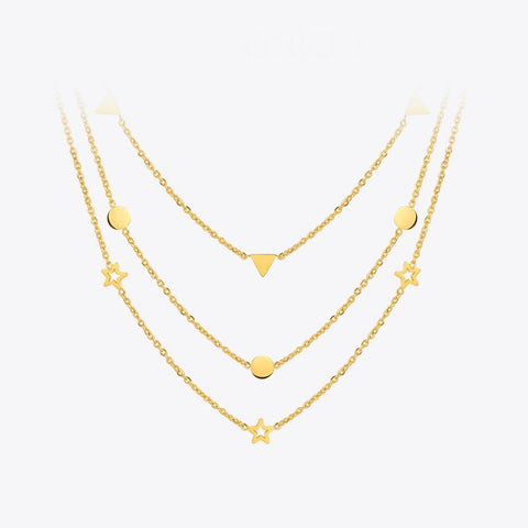 Enfashion Geometric Triangle Circle Star Choker Necklace Gold color Necklaces Pendants Stainless Steel Necklace Women chocker