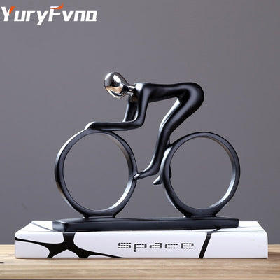 Bicycle Statue Cyclist Sculpture Modern Abstract Art Athlete Home Decor New Room Decoration