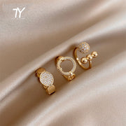 New Zircon Circle Open Ring For Woman Sexy Finger Accessories Fashion Jewelry Wedding Unusual Rings