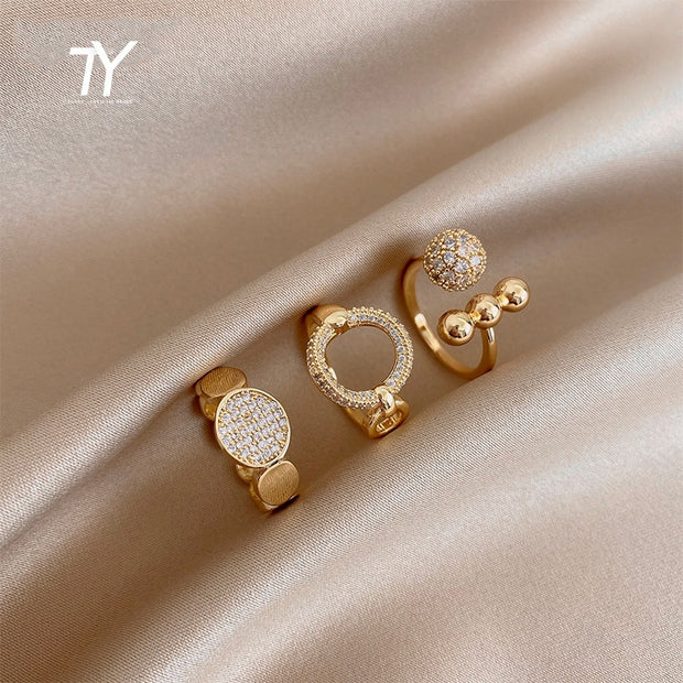 New Zircon Circle Open Ring For Woman Sexy Finger Accessories Fashion Jewelry Wedding Unusual Rings